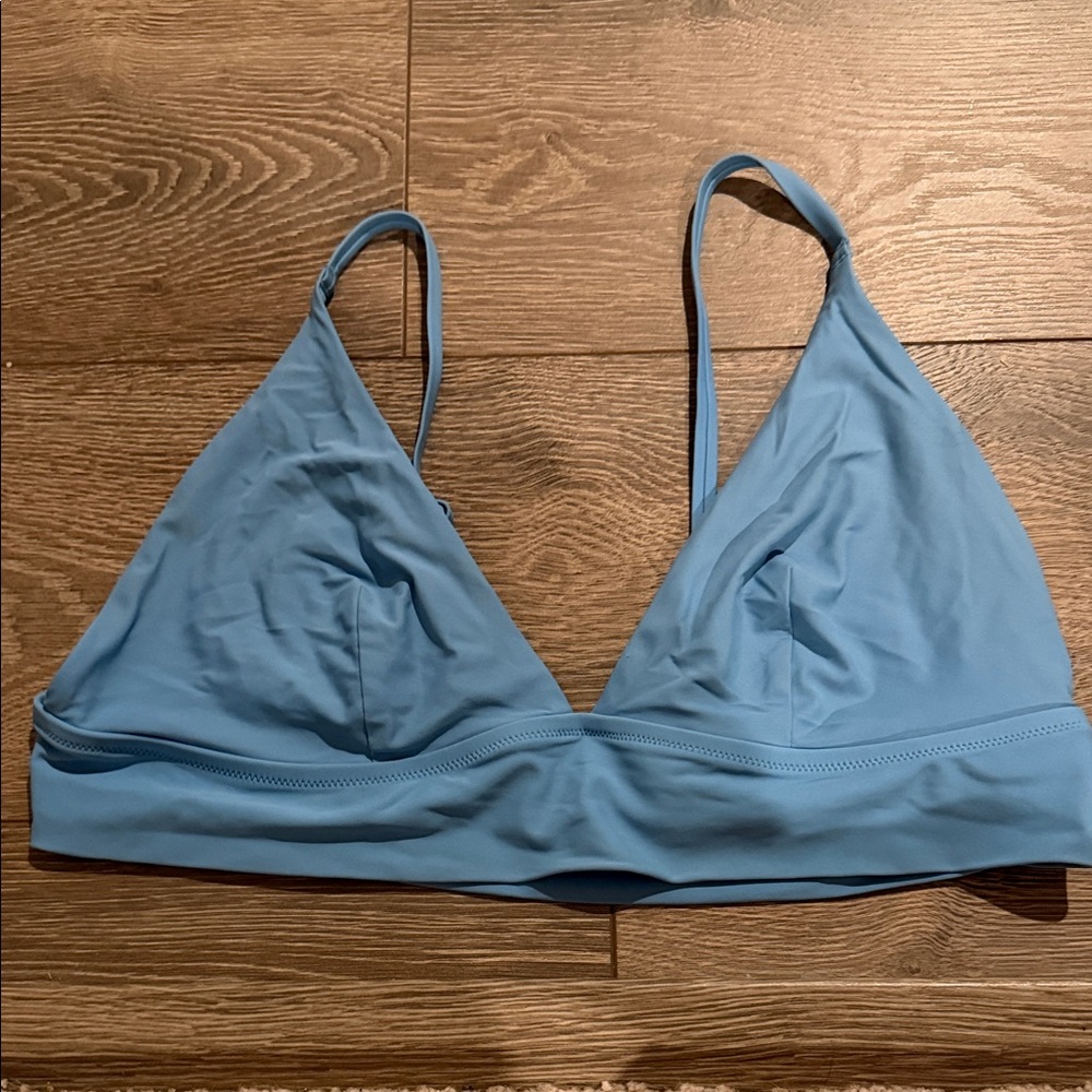 Aerie Sky Blue Triangle Bikini Bathing Suit Top Adjustable Straps XXL